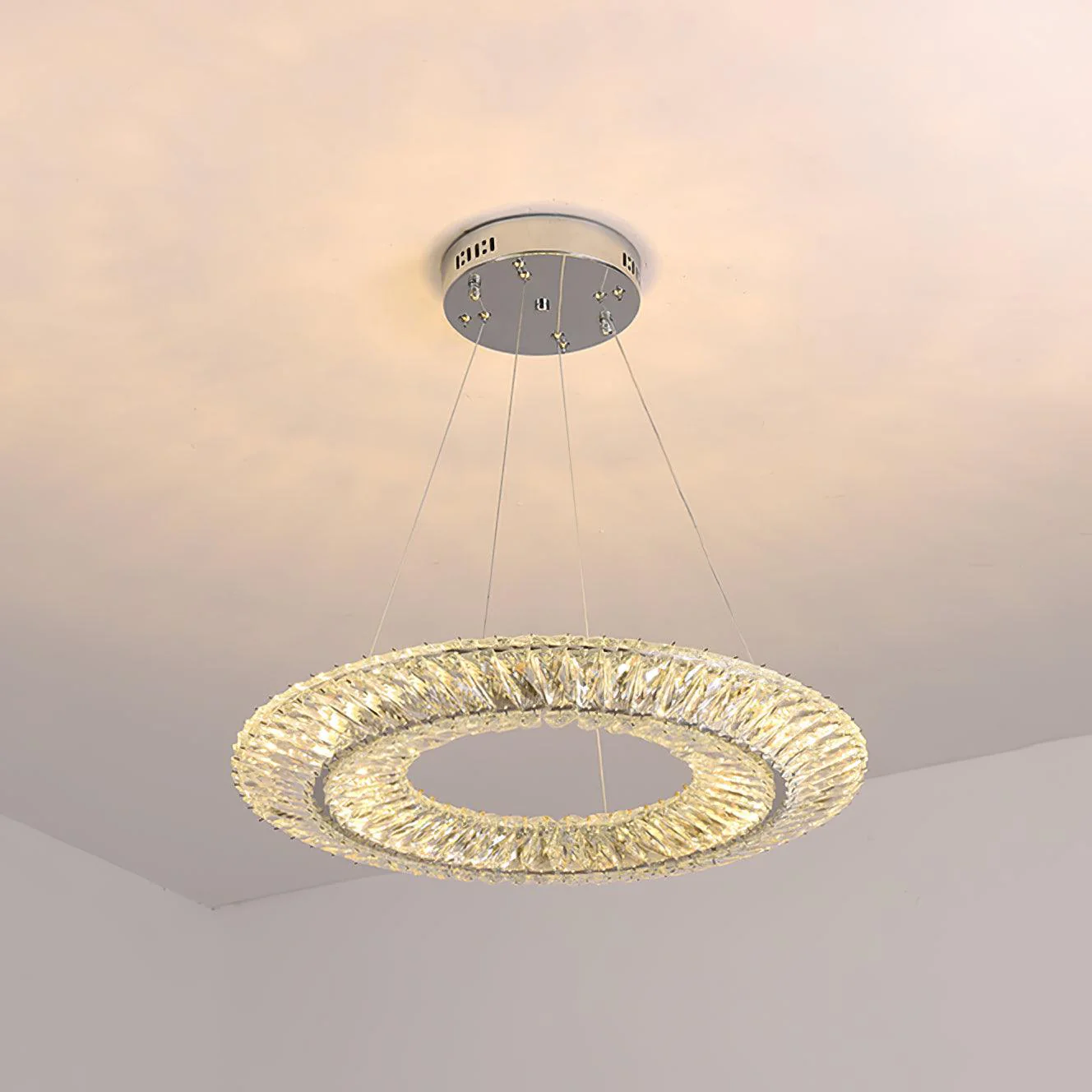 Lustra Chandelier Geometric Crystal LED Elegant - Image 37