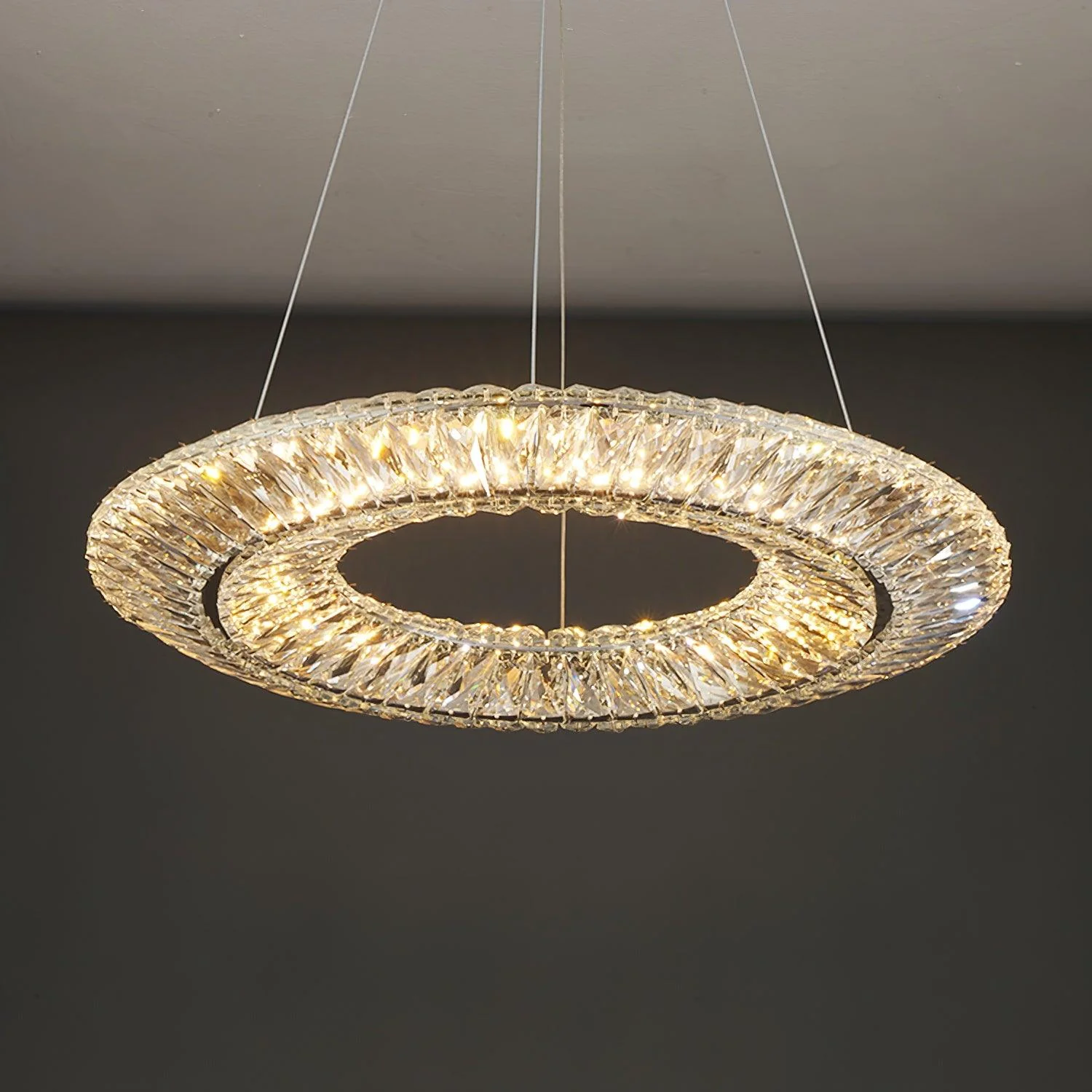 Lustra Chandelier Geometric Crystal LED Elegant - Image 5