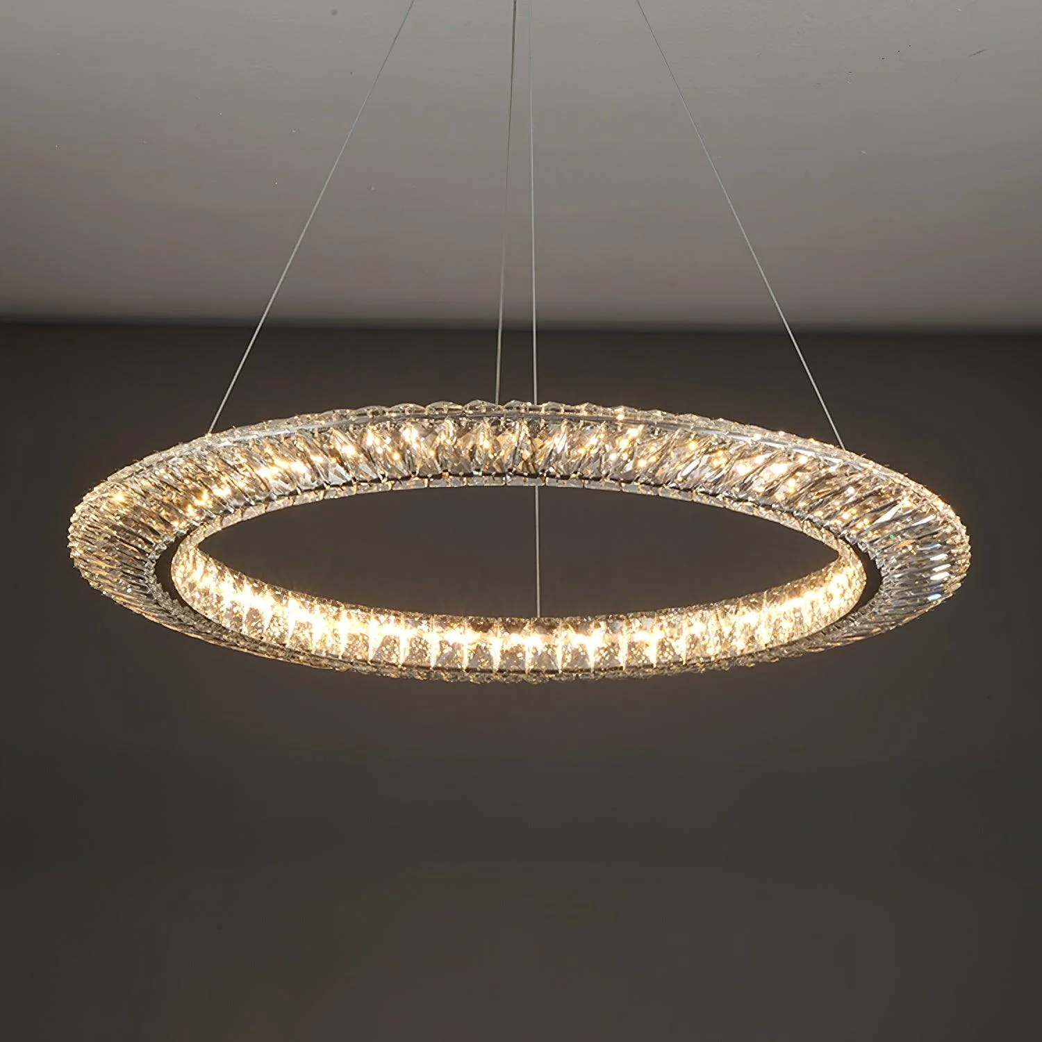 Lustra Chandelier Geometric Crystal LED Elegant - Image 6