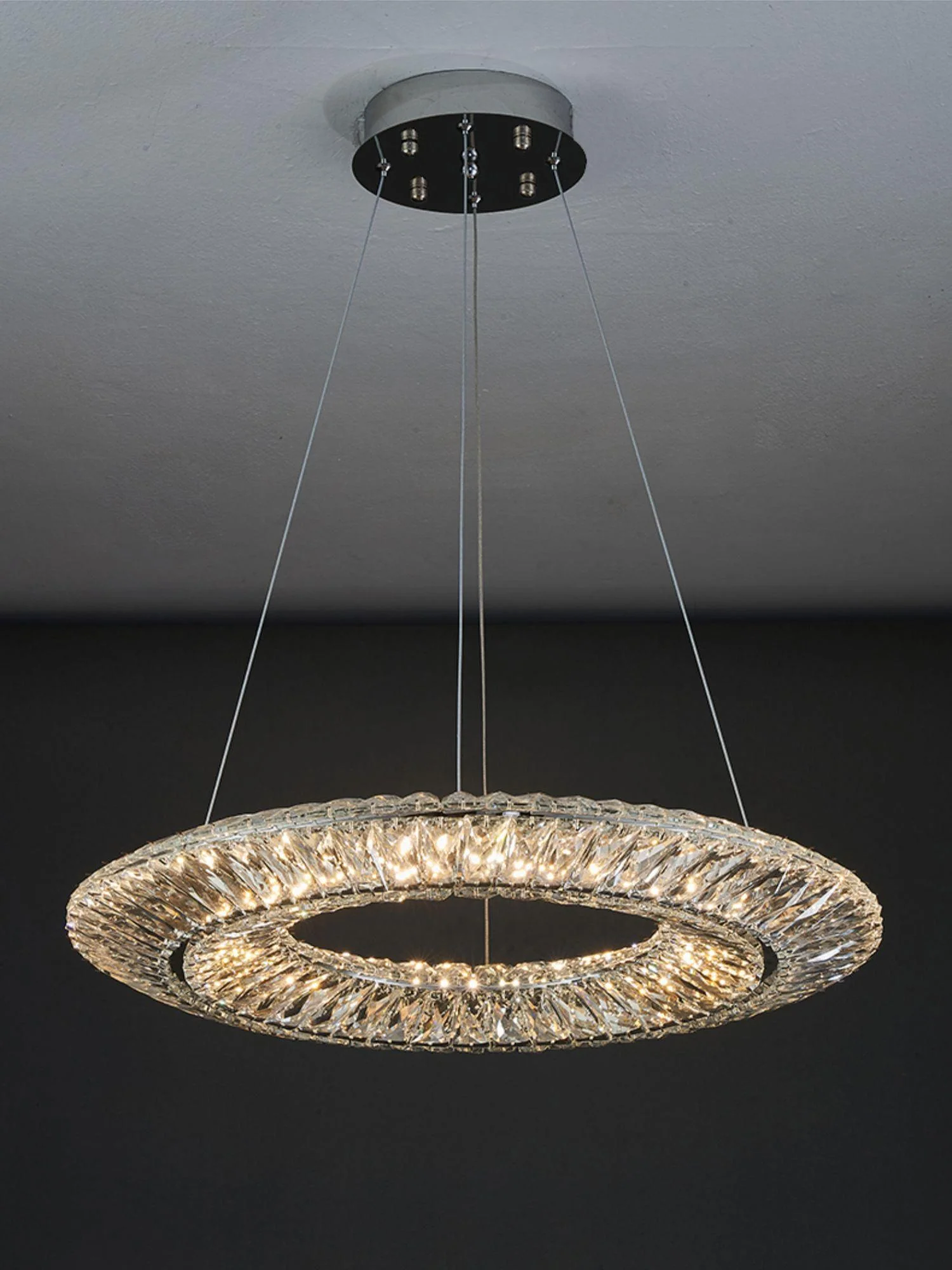 Lustra Chandelier Geometric Crystal LED Elegant - Image 7