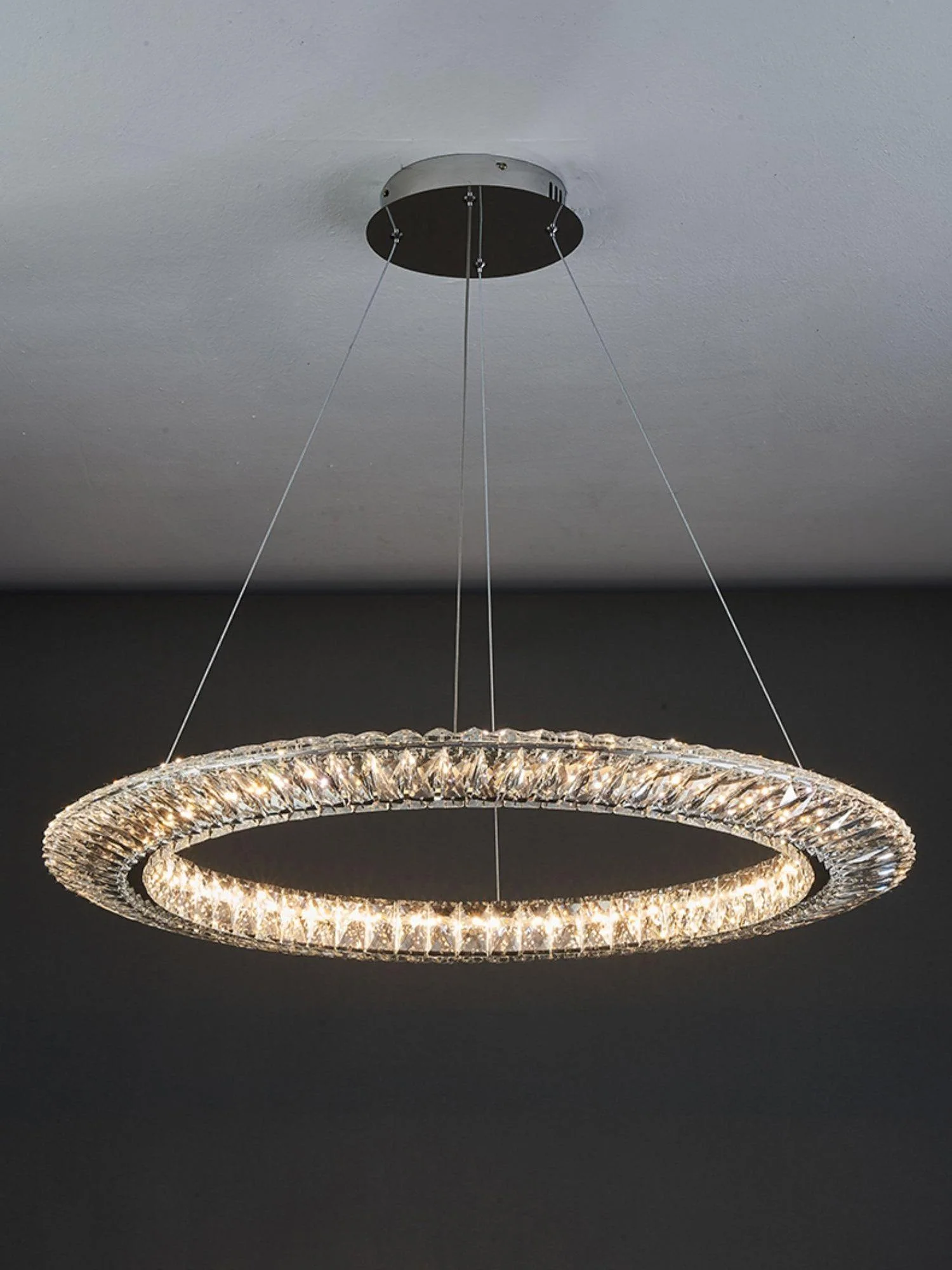 Lustra Chandelier Geometric Crystal LED Elegant - Image 8