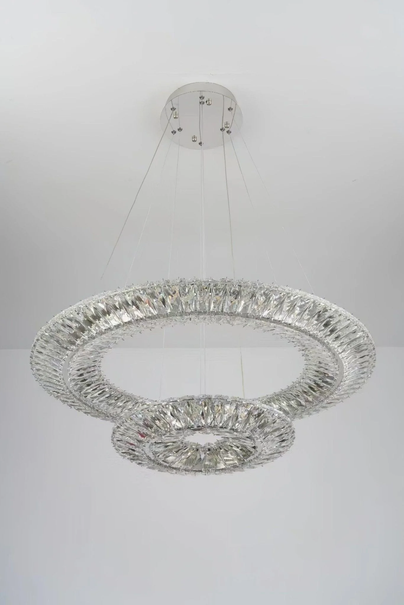 Lustra Chandelier Geometric Crystal LED Elegant - Image 9