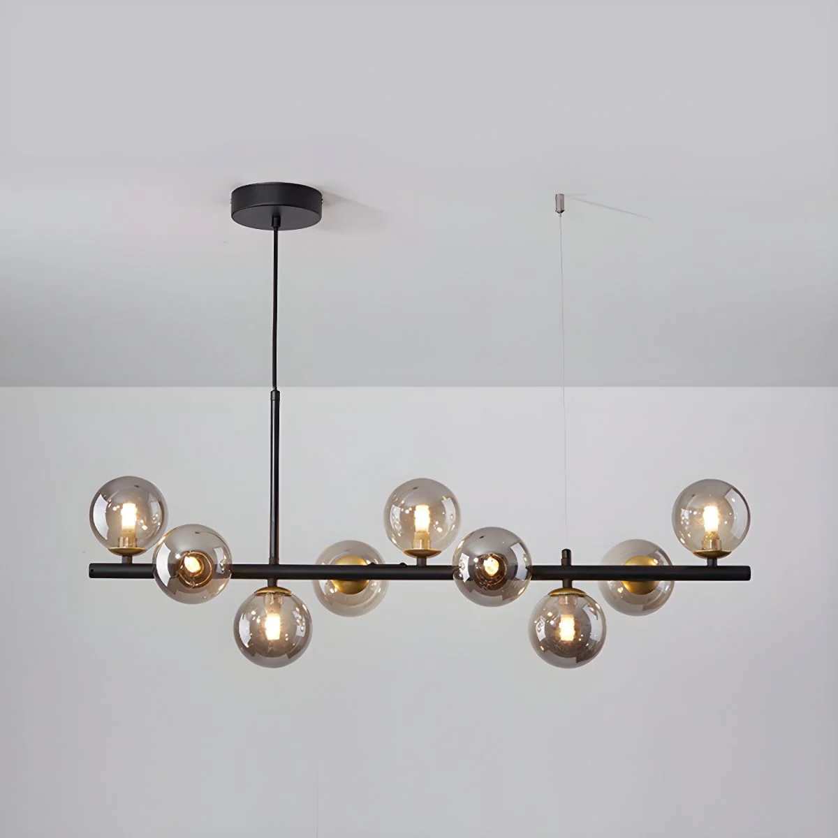Lustra Chandelier Glass Globe Gold 12-Light - Image 14