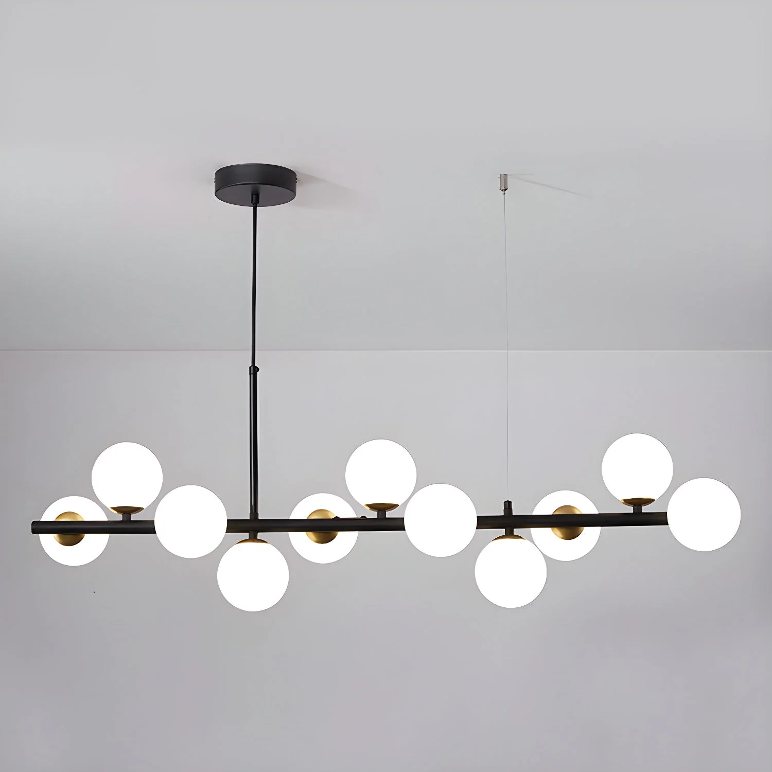 Lustra Chandelier Glass Globe Gold 12-Light - Image 24