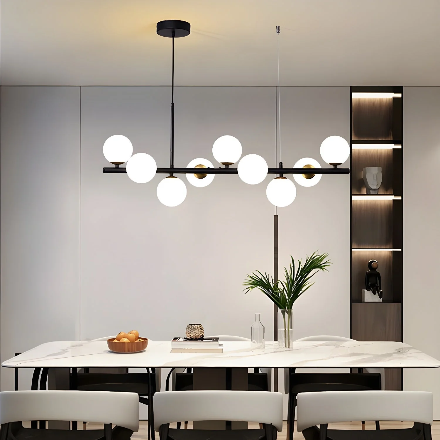 Lustra Chandelier Glass Globe Gold 12-Light - Image 28