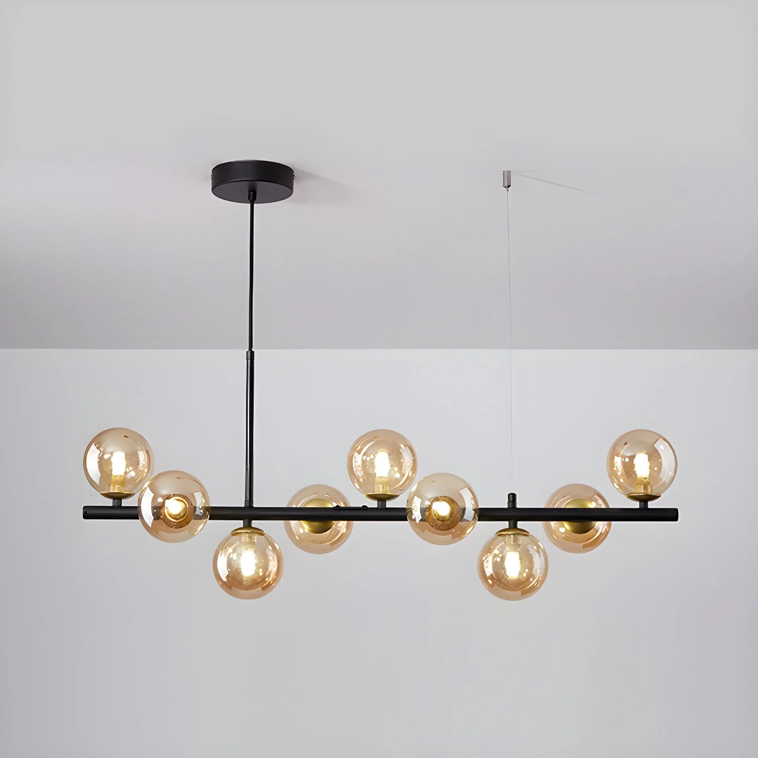 Lustra Chandelier Glass Globe Gold 12-Light - Image 34