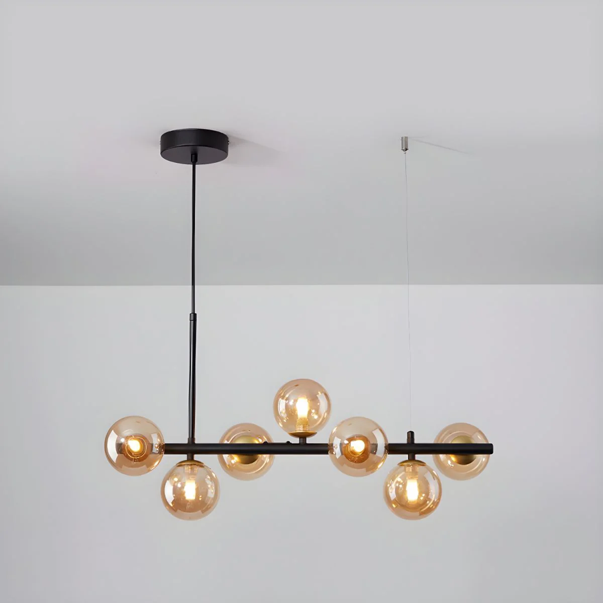 Lustra Chandelier Glass Globe Gold 12-Light - Image 35