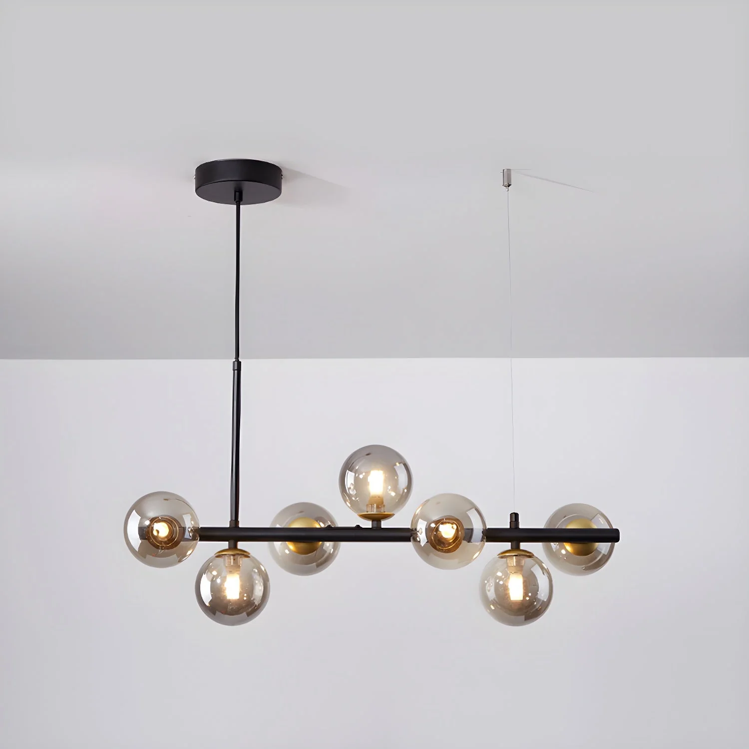 Lustra Chandelier Glass Globe Gold 12-Light - Image 37