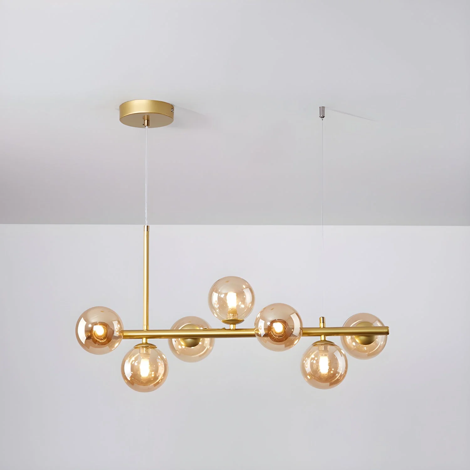 Lustra Chandelier Glass Globe Gold 12-Light - Image 38