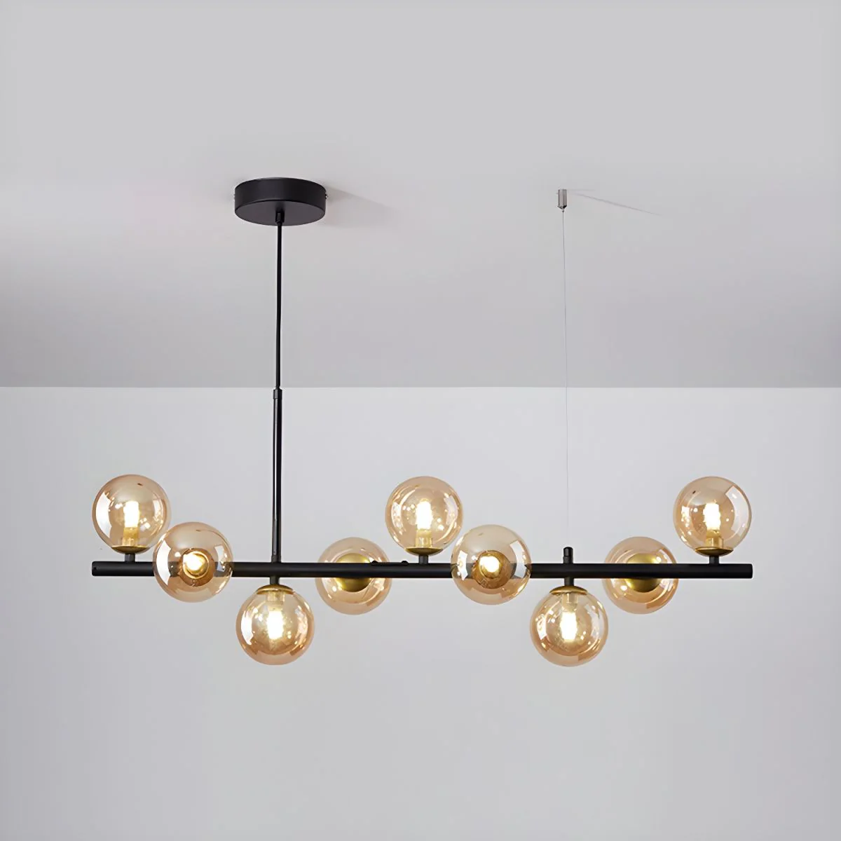 Lustra Chandelier Glass Globe Gold 12-Light - Image 42