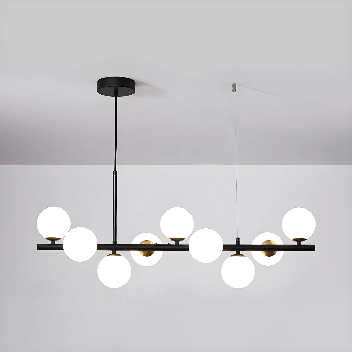 Lustra Chandelier Glass Globe Gold 12-Light - Image 43