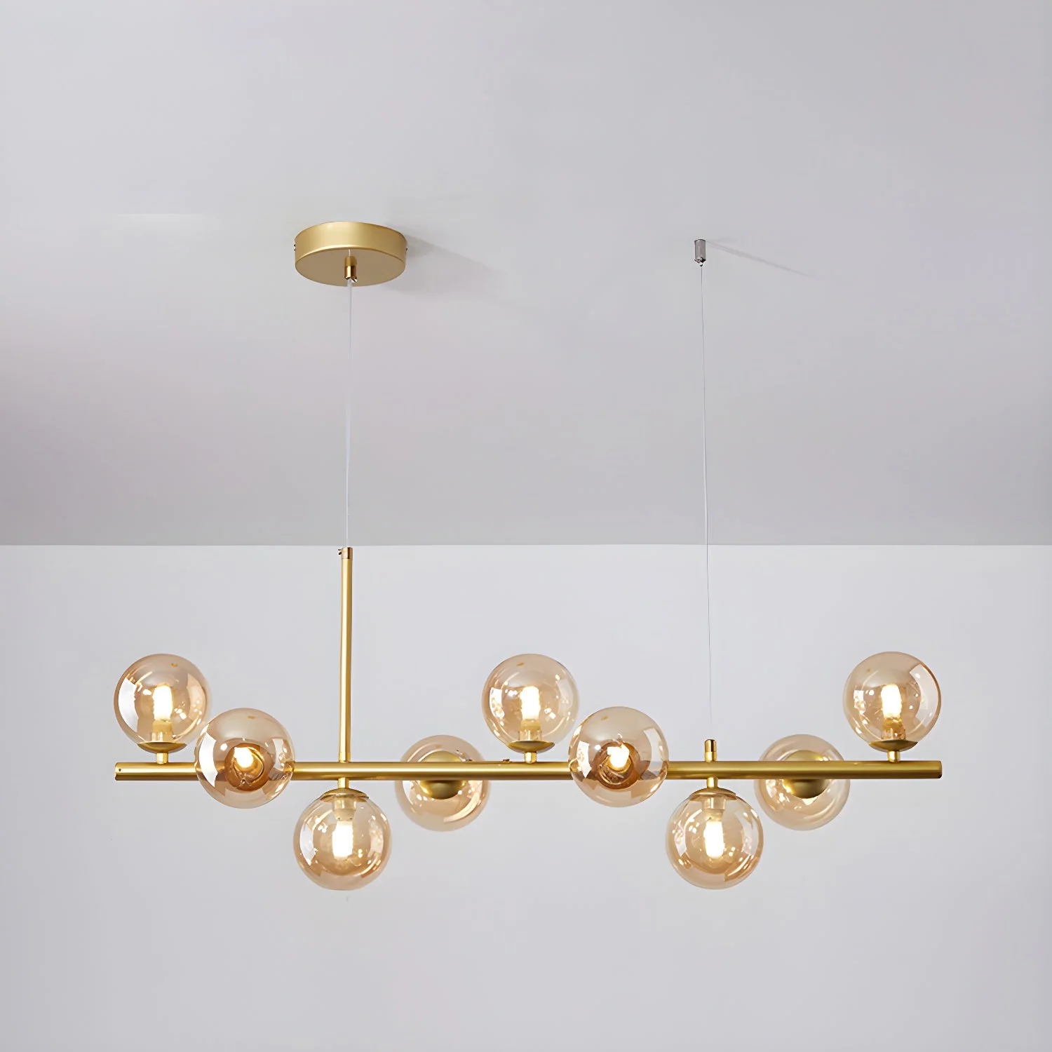 Lustra Chandelier Glass Globe Gold 12-Light - Image 46