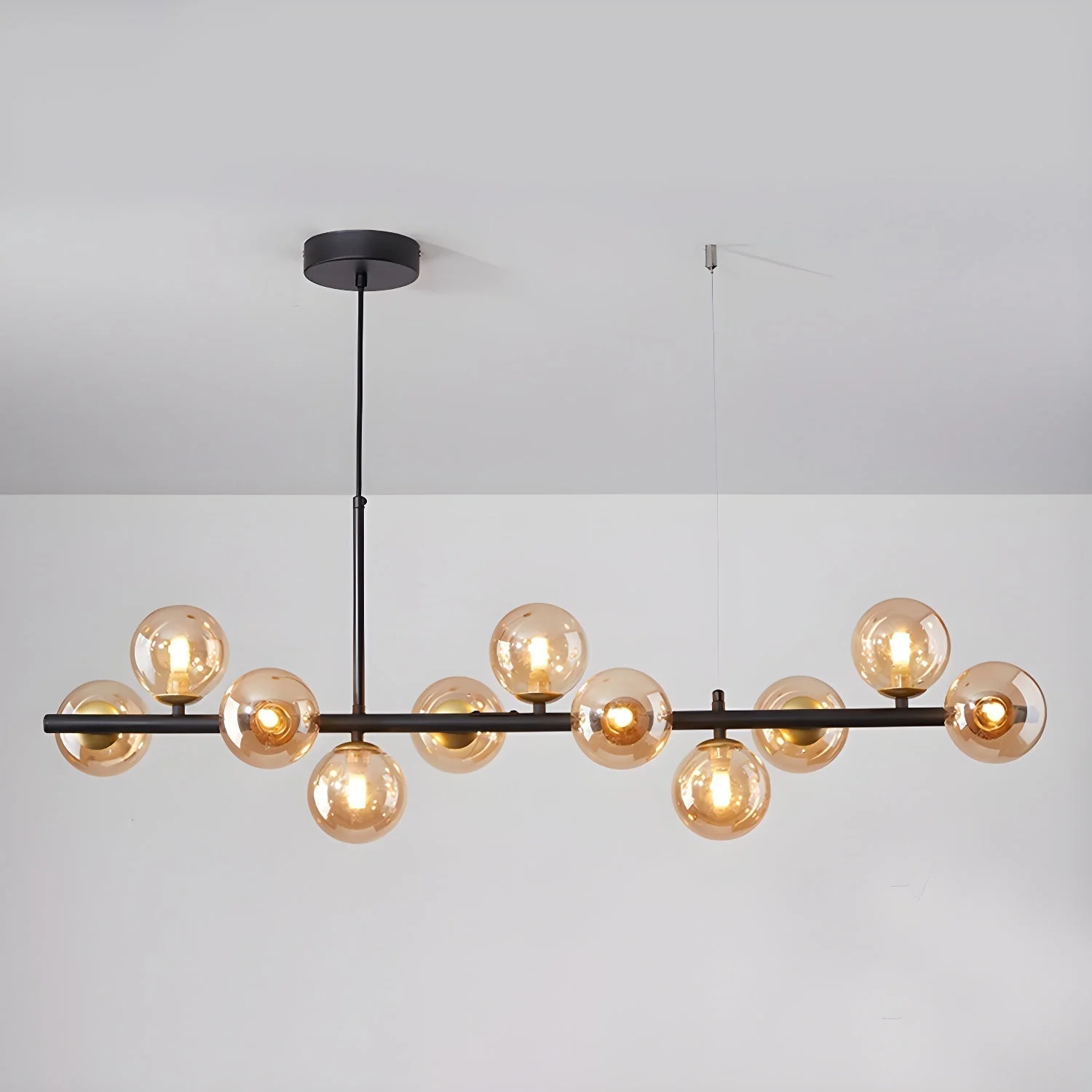 Lustra Chandelier Glass Globe Gold 12-Light - Image 59