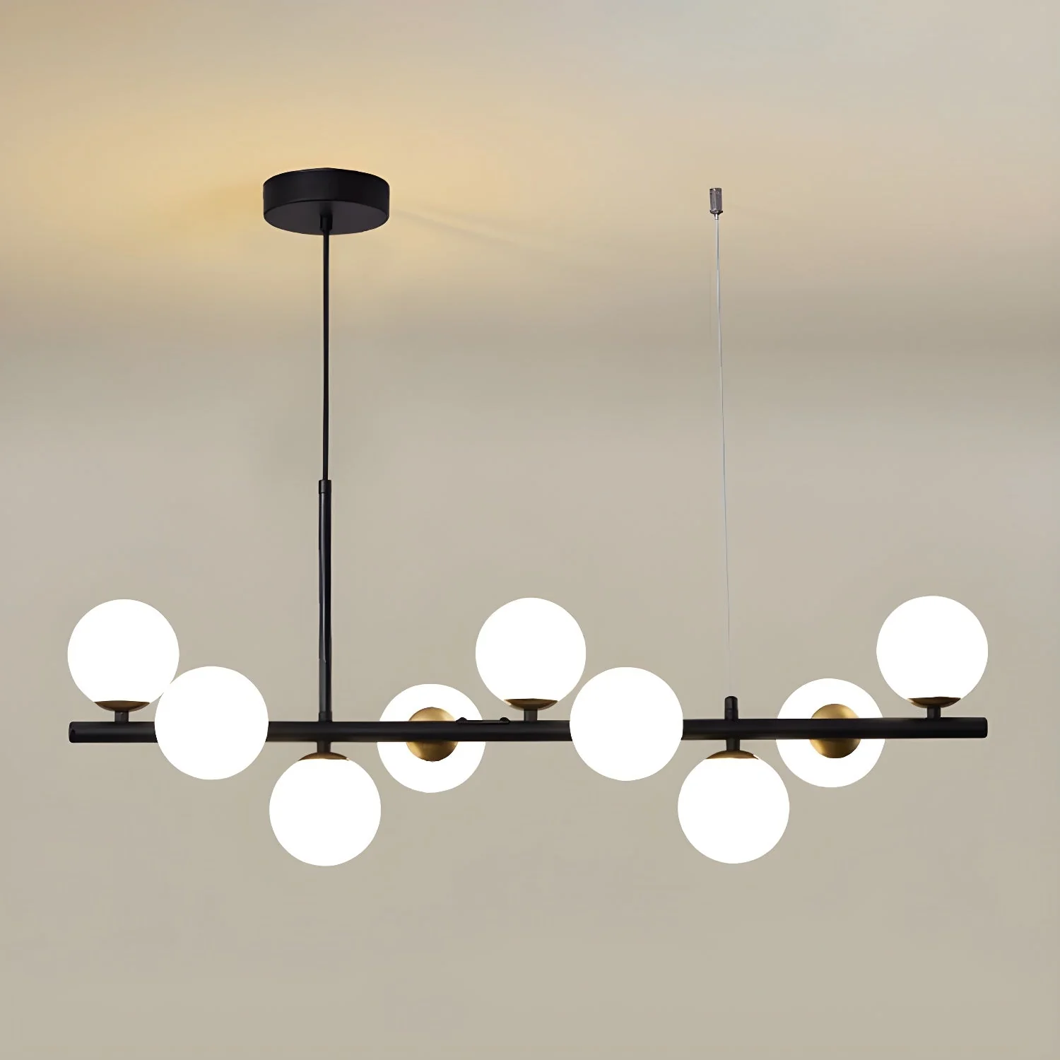 Lustra Chandelier Glass Globe Gold 12-Light - Image 60