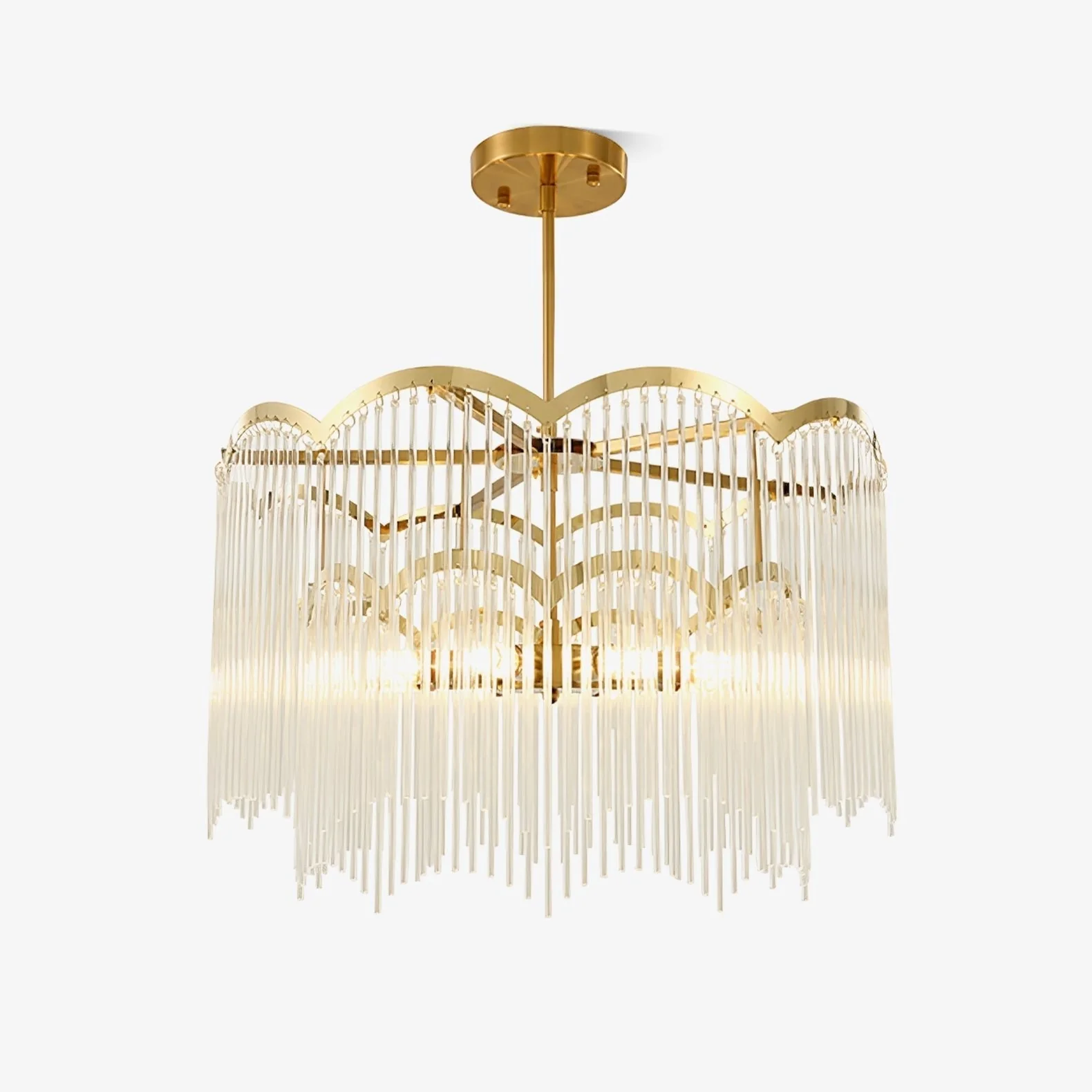 Lustra Chandelier Glass Rod Wave Shape