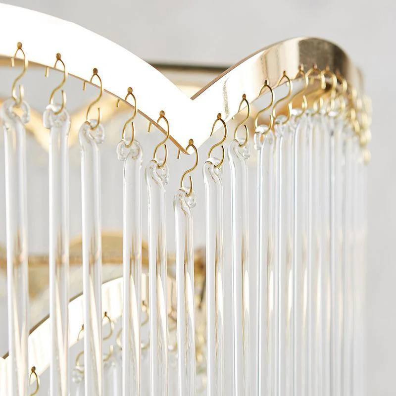 Lustra Chandelier Glass Rod Wave Shape - Image 39