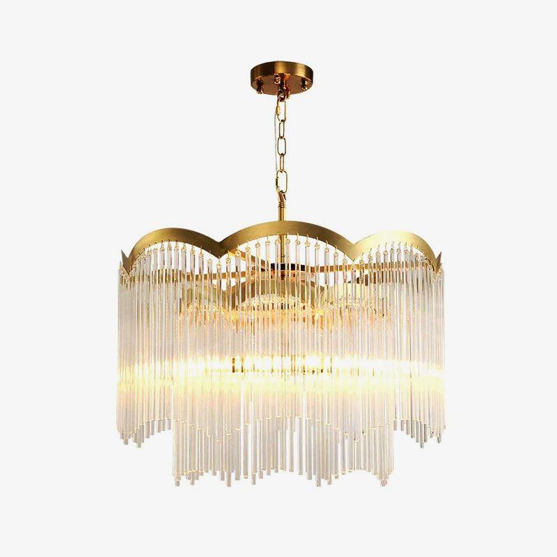 Lustra Chandelier Glass Rod Wave Shape - Image 44