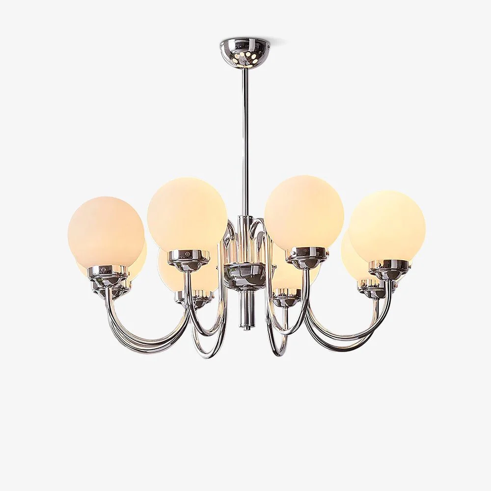 Lustra Chandelier Globe Chrome Curved Arm - Image 10