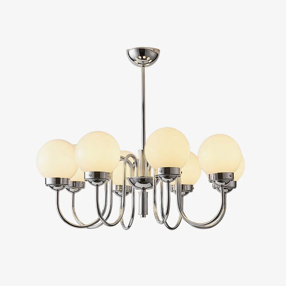 Lustra Chandelier Globe Chrome Curved Arm - Image 11