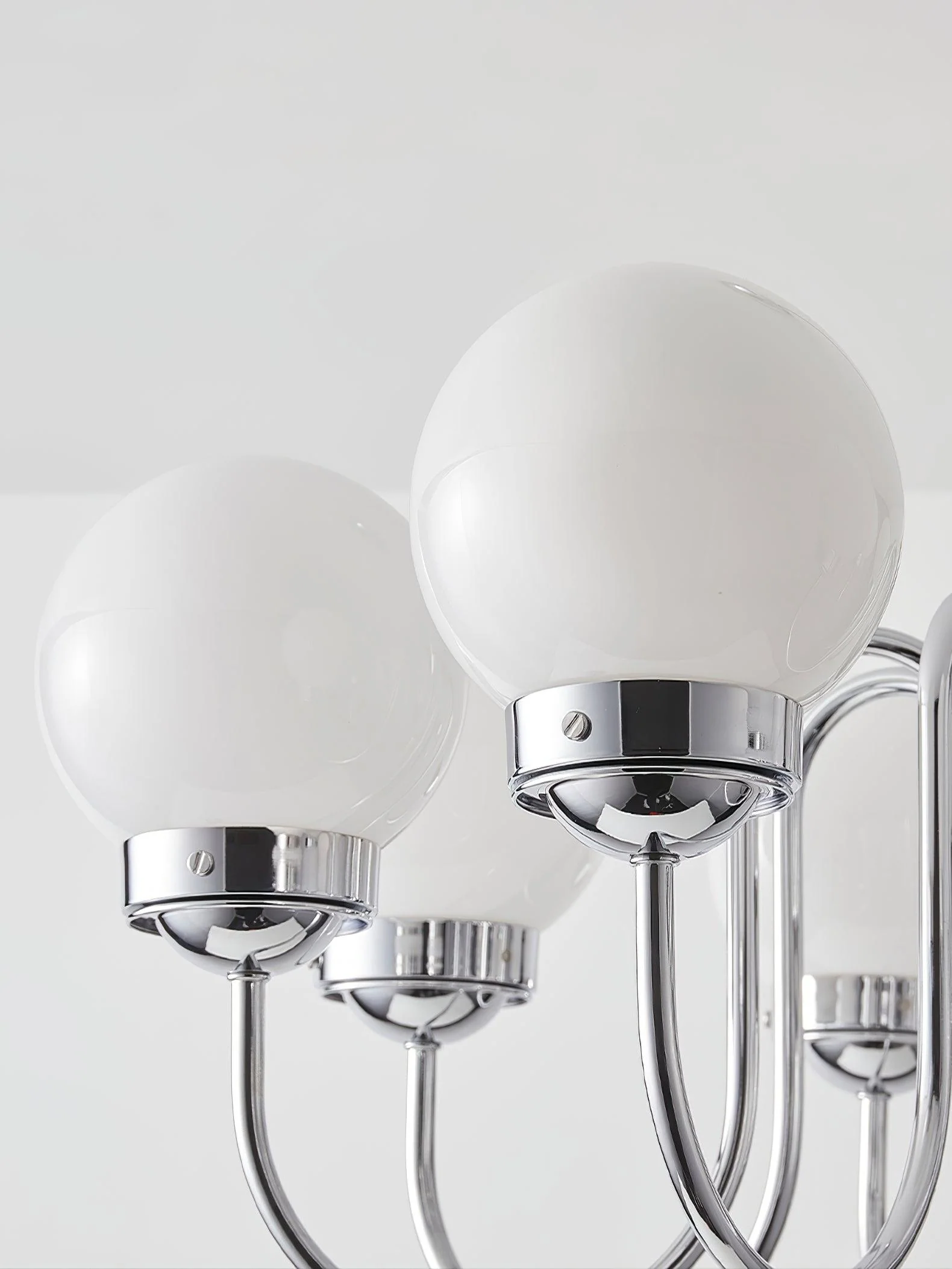Lustra Chandelier Globe Chrome Curved Arm - Image 26