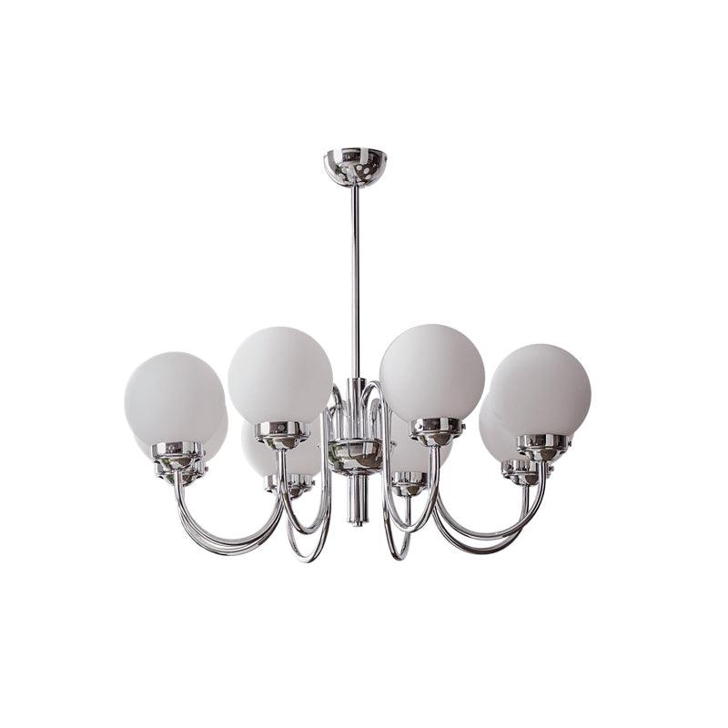 Lustra Chandelier Globe Chrome Curved Arm - Image 31