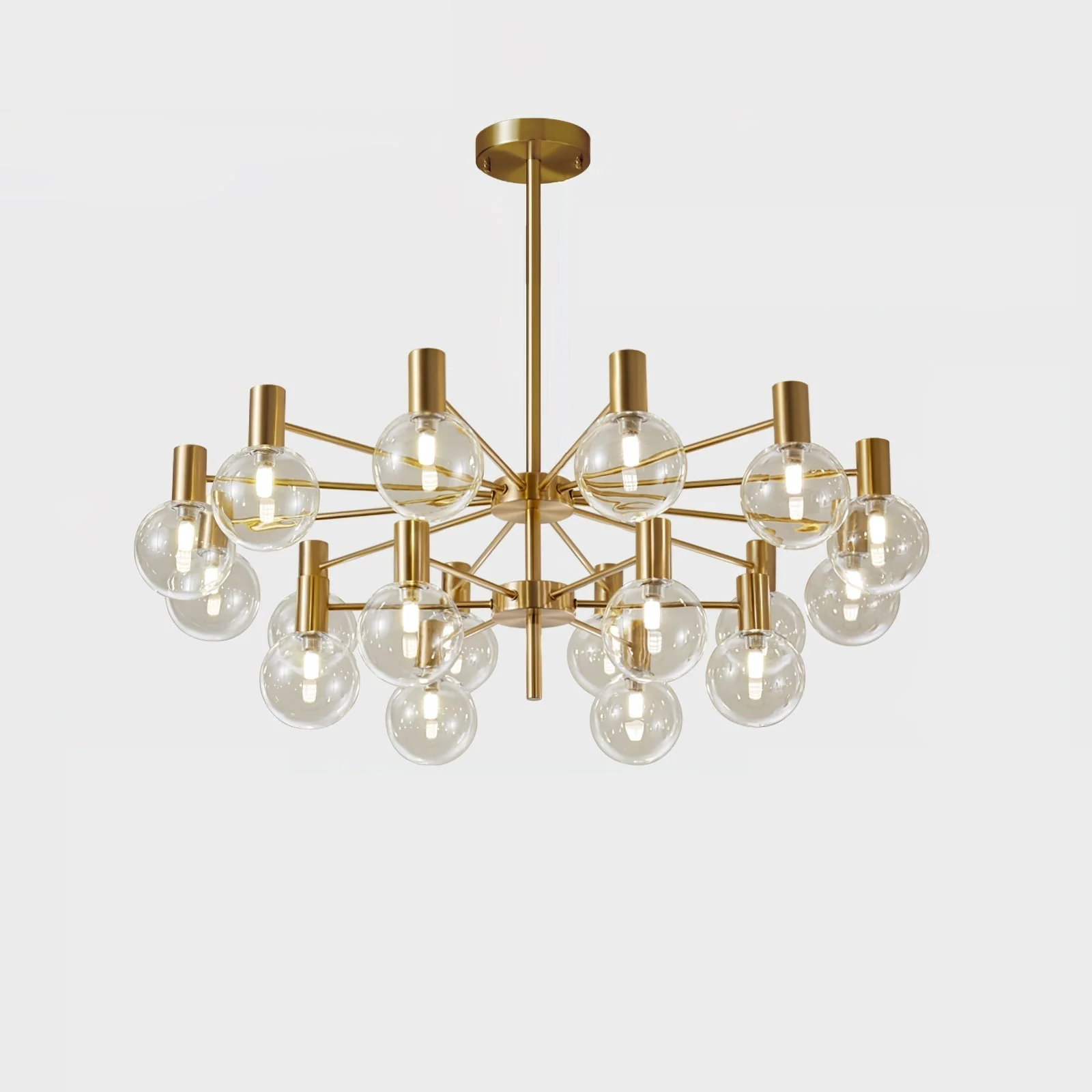 Lustra Chandelier Globe Glass Gold Frame Modern - Image 59
