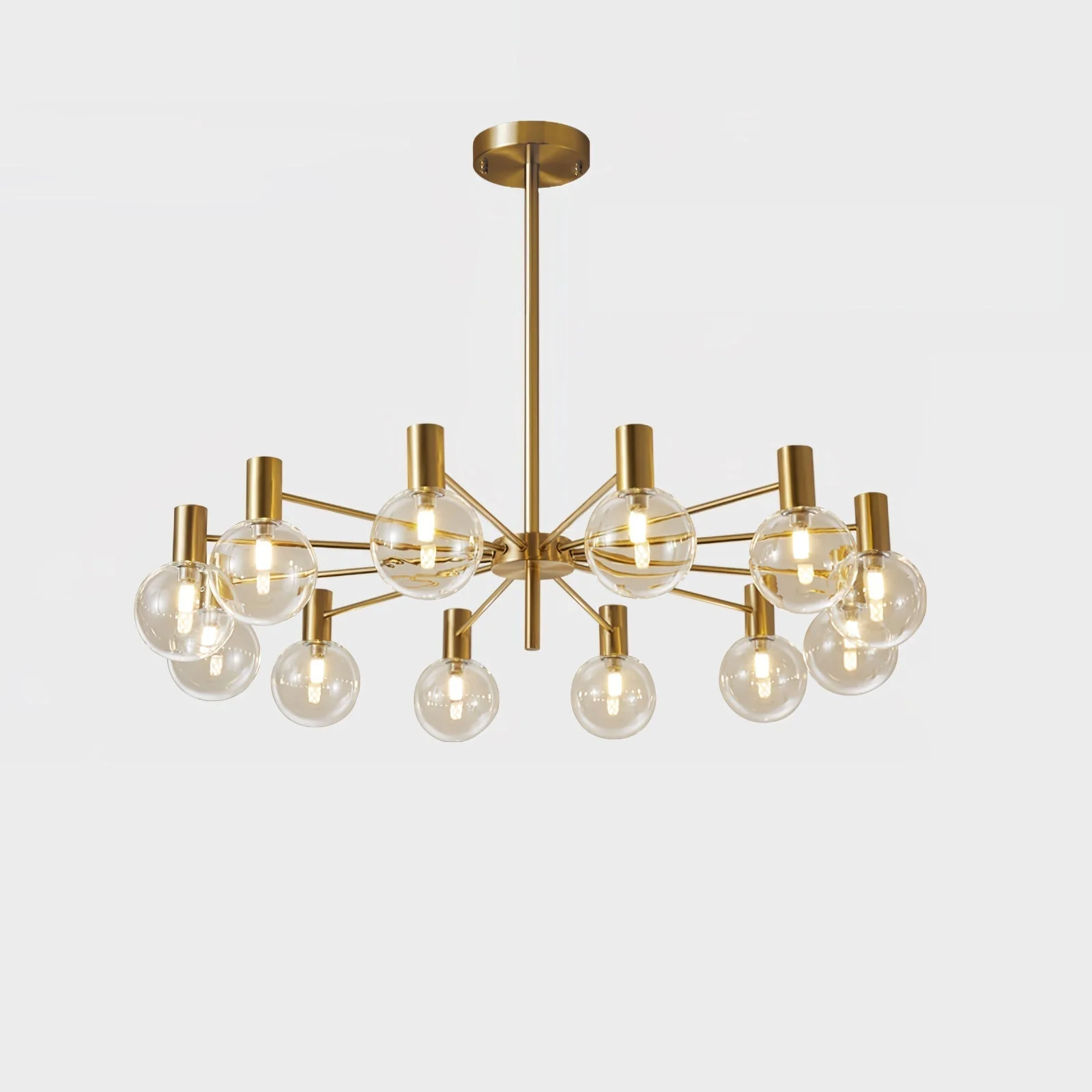 Lustra Chandelier Globe Glass Gold Frame Modern - Image 68