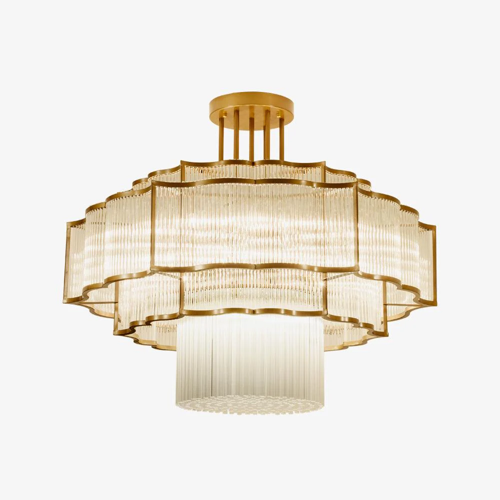 Lustra Chandelier Gold Black Glass - Image 29