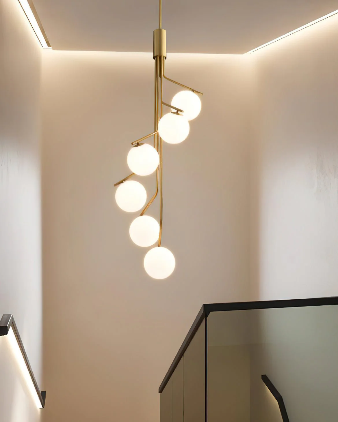 Lustra Chandelier Gold Branch Globe LED - Image 12