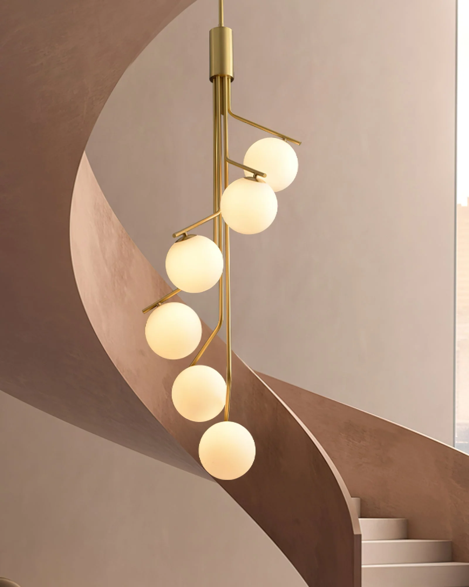 Lustra Chandelier Gold Branch Globe LED - Image 3