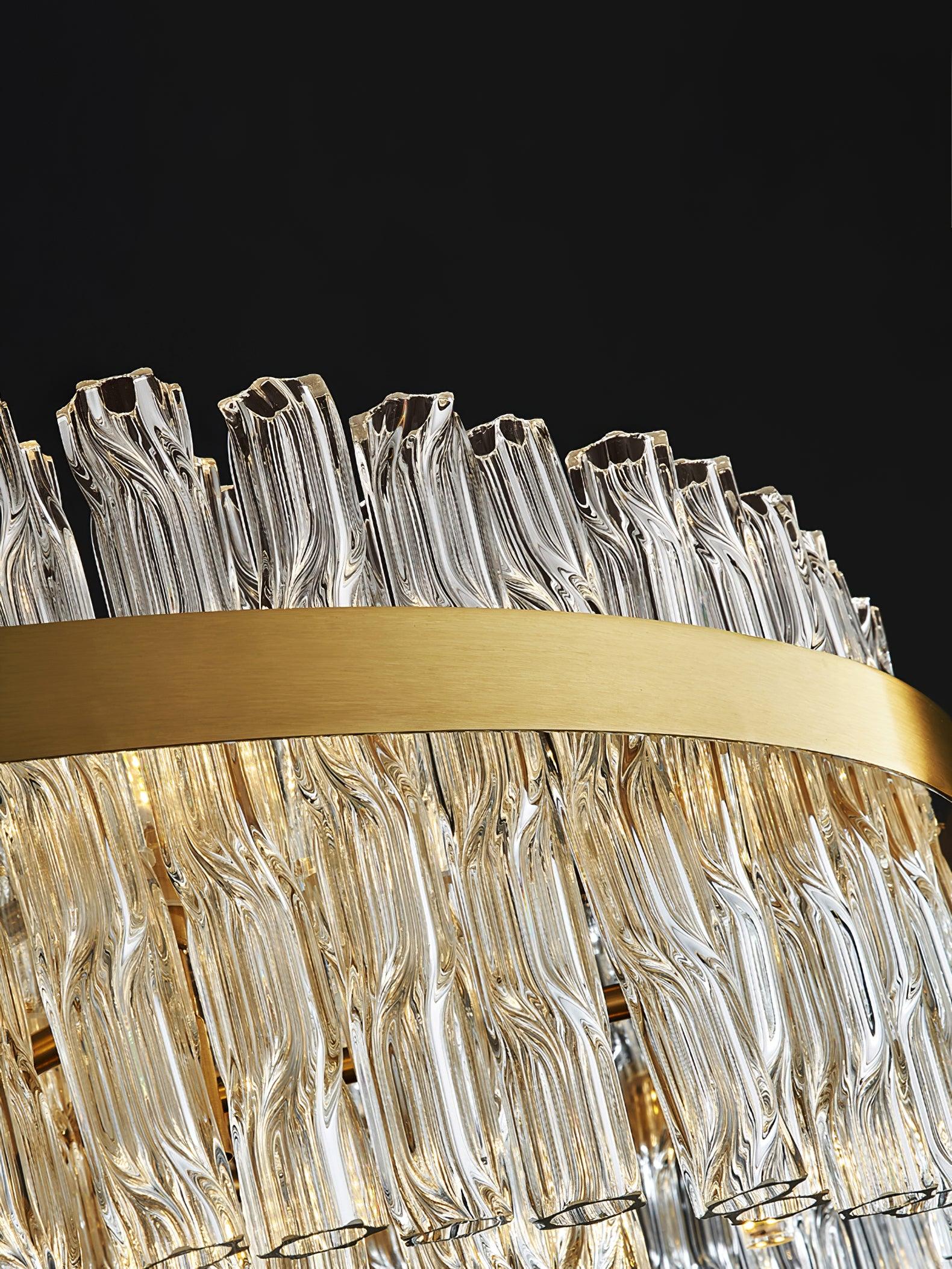 Lustra Chandelier Gold Clear Rod Elegant - Image 10