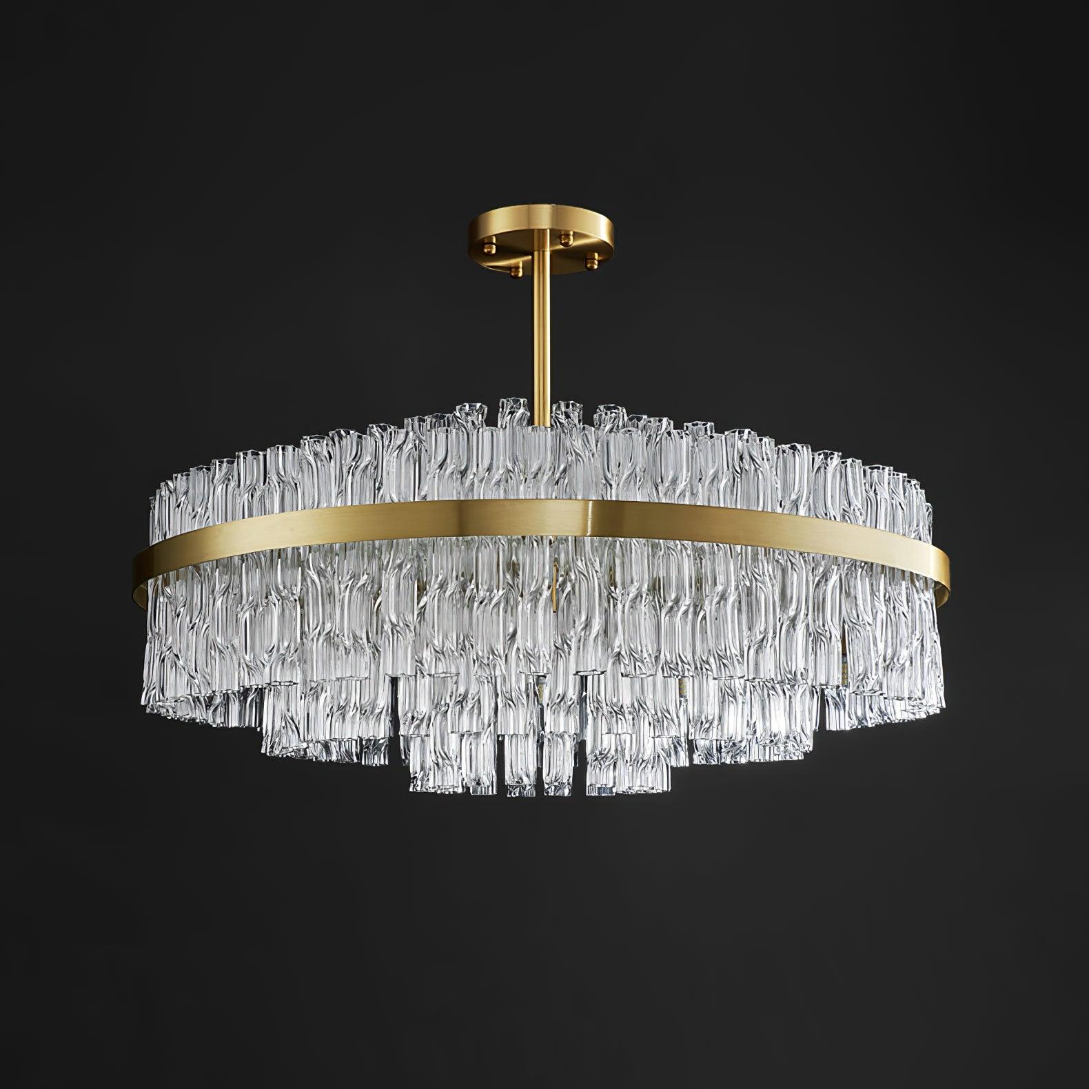 Lustra Chandelier Gold Clear Rod Elegant - Image 5