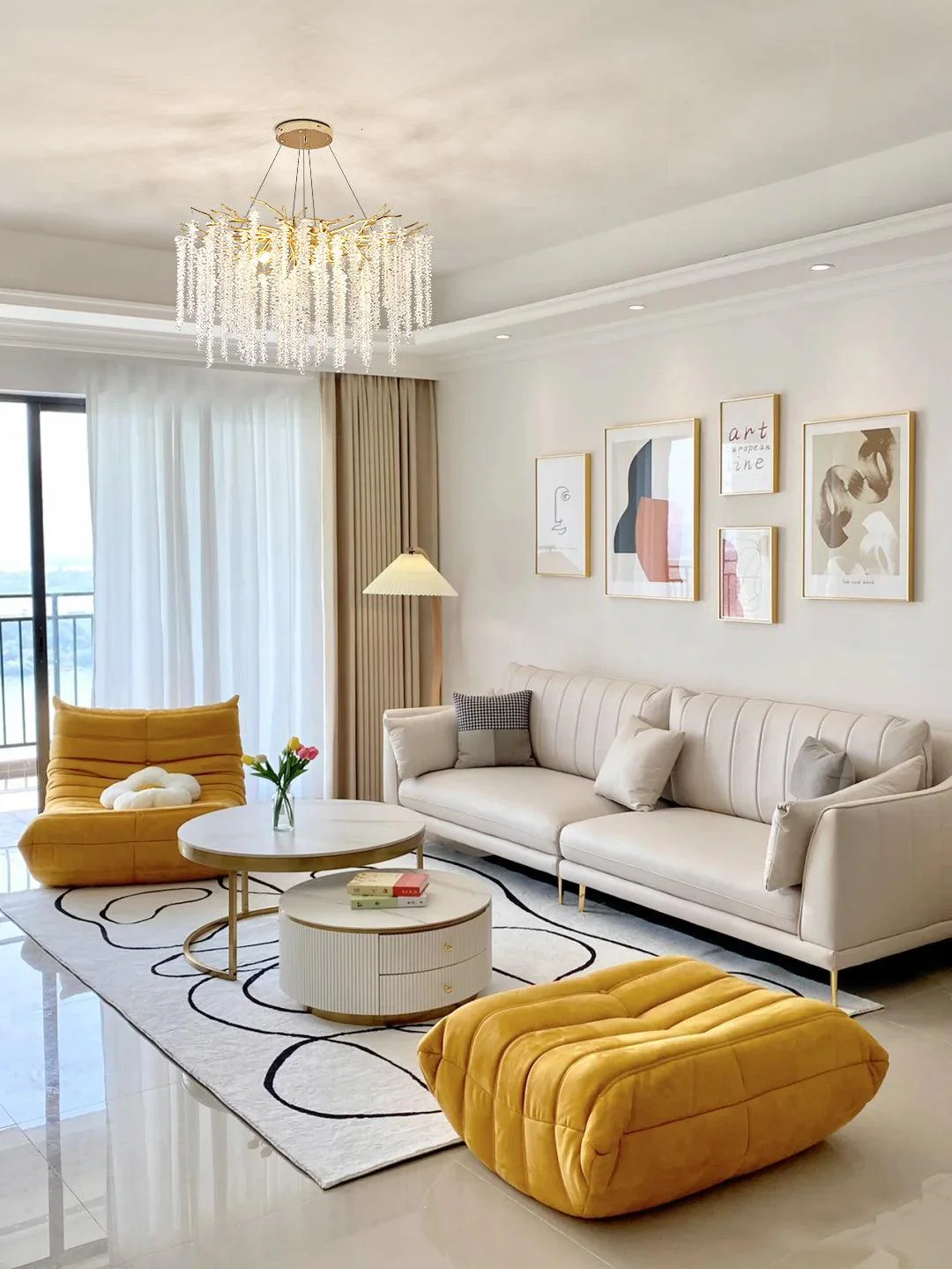 Lustra Chandelier Gold Crystal Branch Elegant - Image 10
