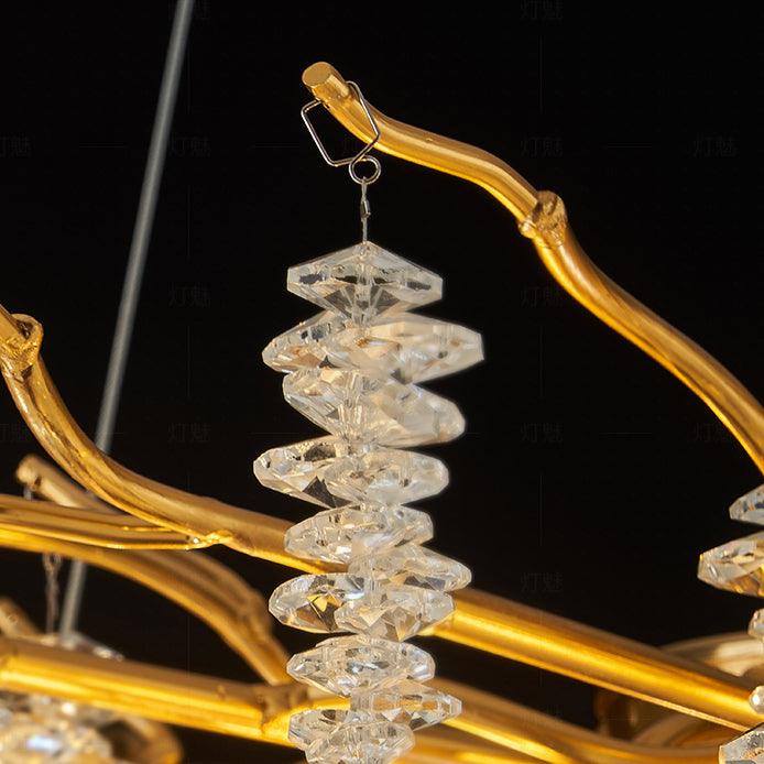 Lustra Chandelier Gold Crystal Branch Elegant - Image 15