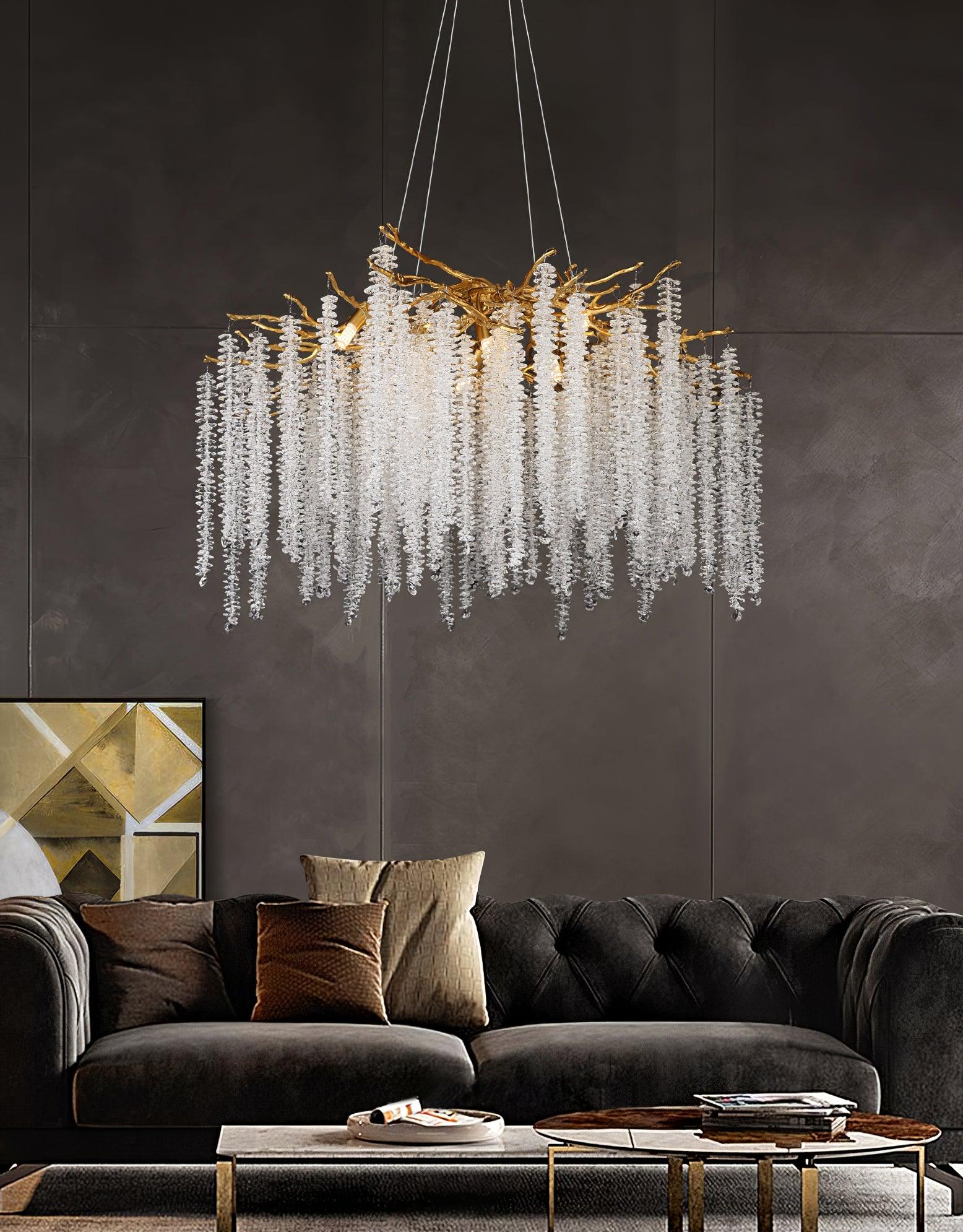 Lustra Chandelier Gold Crystal Branch Elegant - Image 23