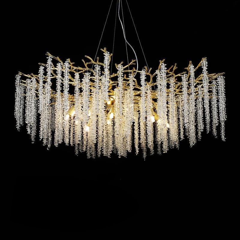 Lustra Chandelier Gold Crystal Branch Elegant - Image 25