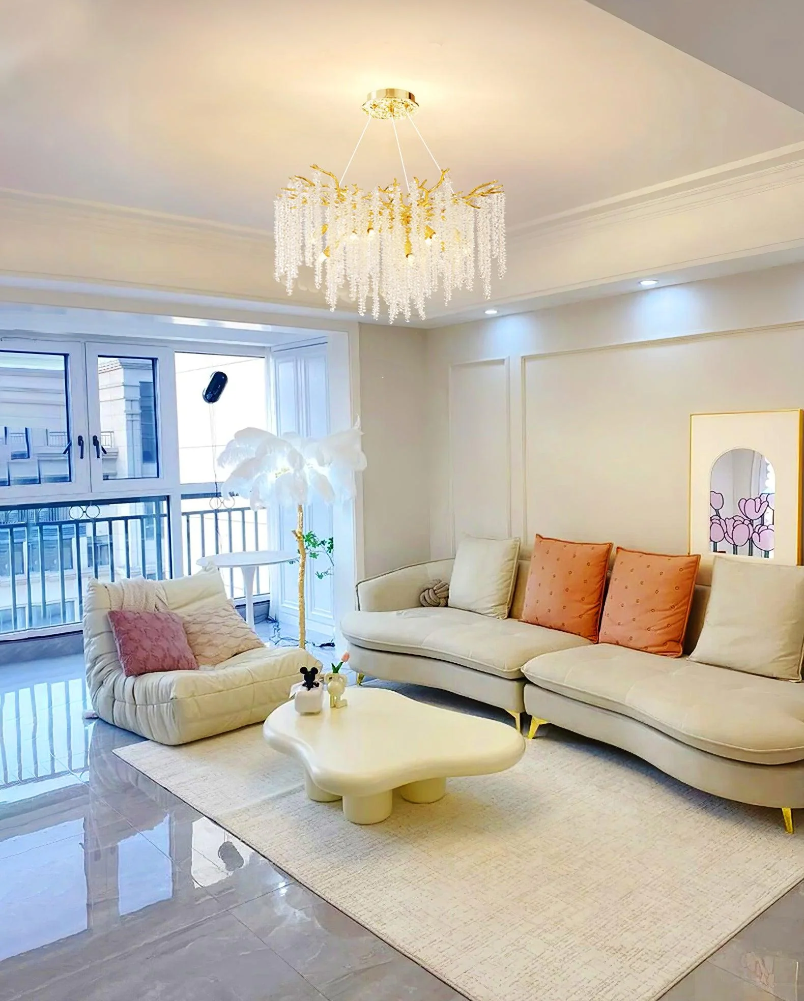 Lustra Chandelier Gold Crystal Branch Elegant - Image 28