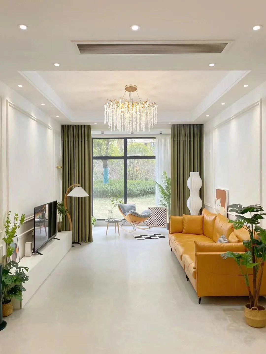 Lustra Chandelier Gold Crystal Branch Elegant - Image 3