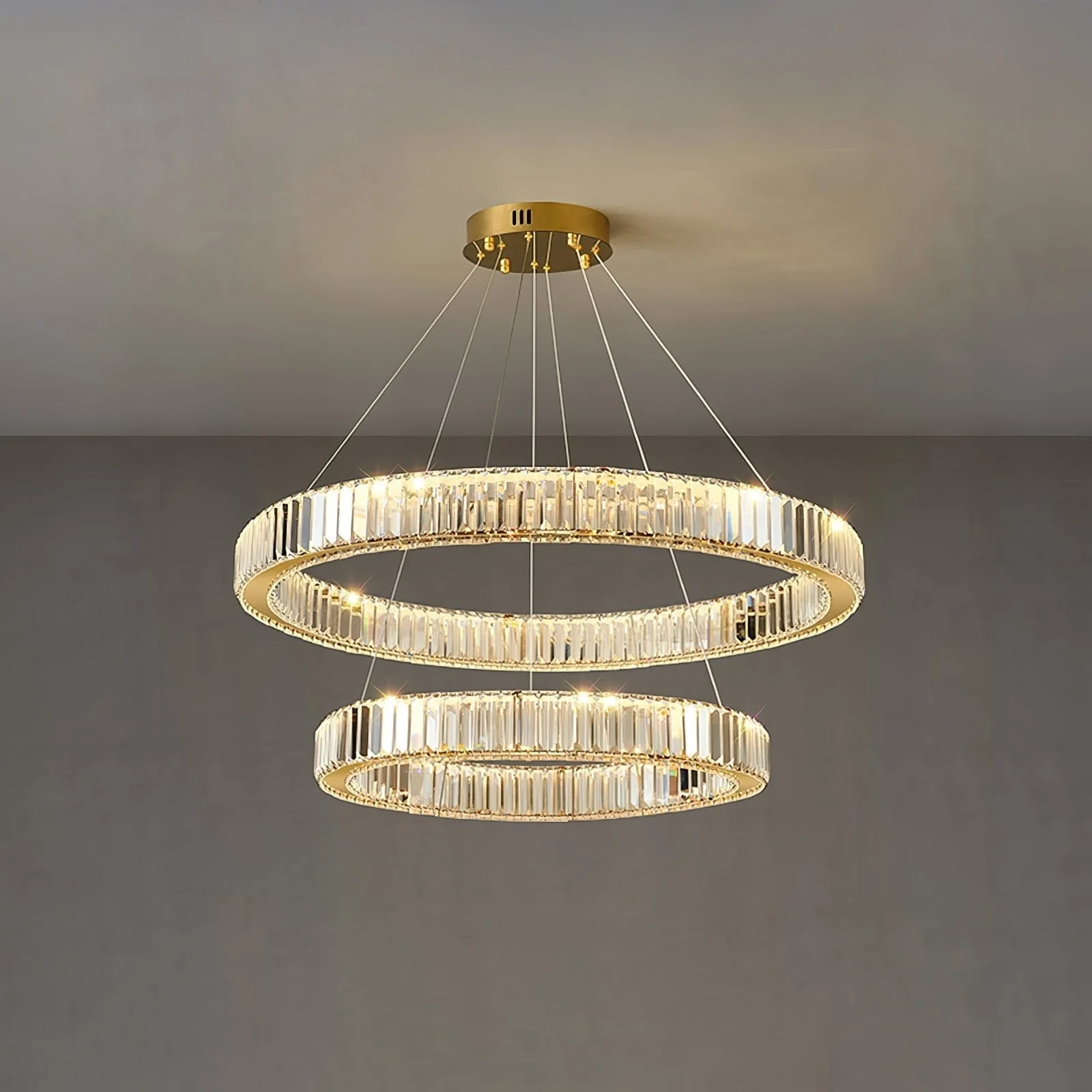 Lustra Chandelier Gold Crystal Ring - Image 25