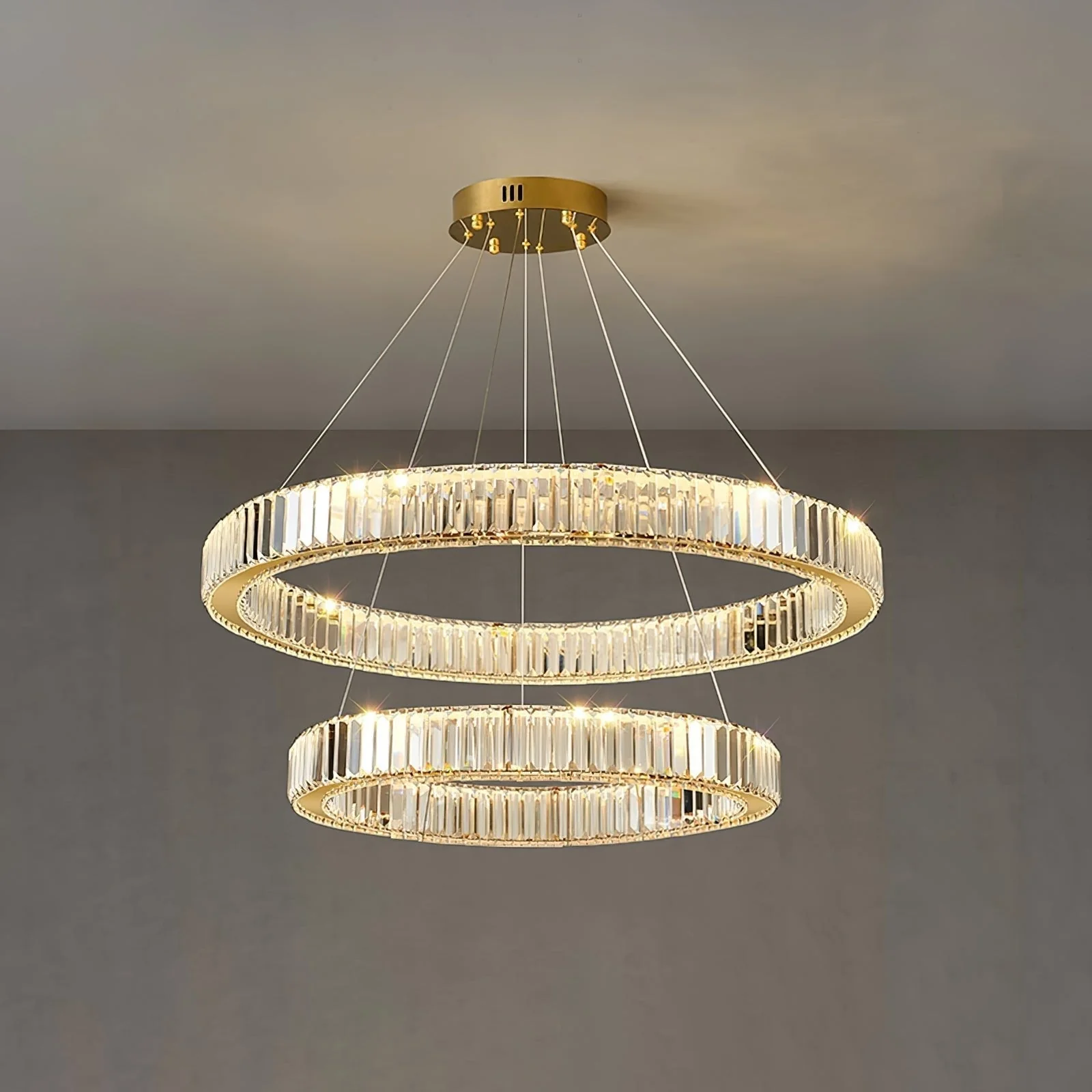 Lustra Chandelier Gold Crystal Ring - Image 49