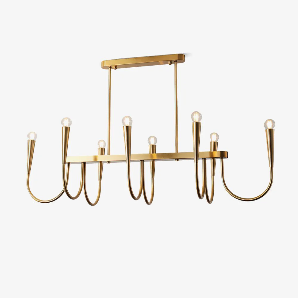 Lustra Chandelier Gold Symphony Curved Elegant