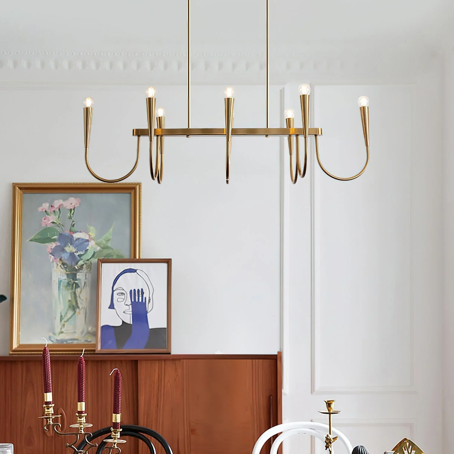 Lustra Chandelier Gold Symphony Curved Elegant - Image 9