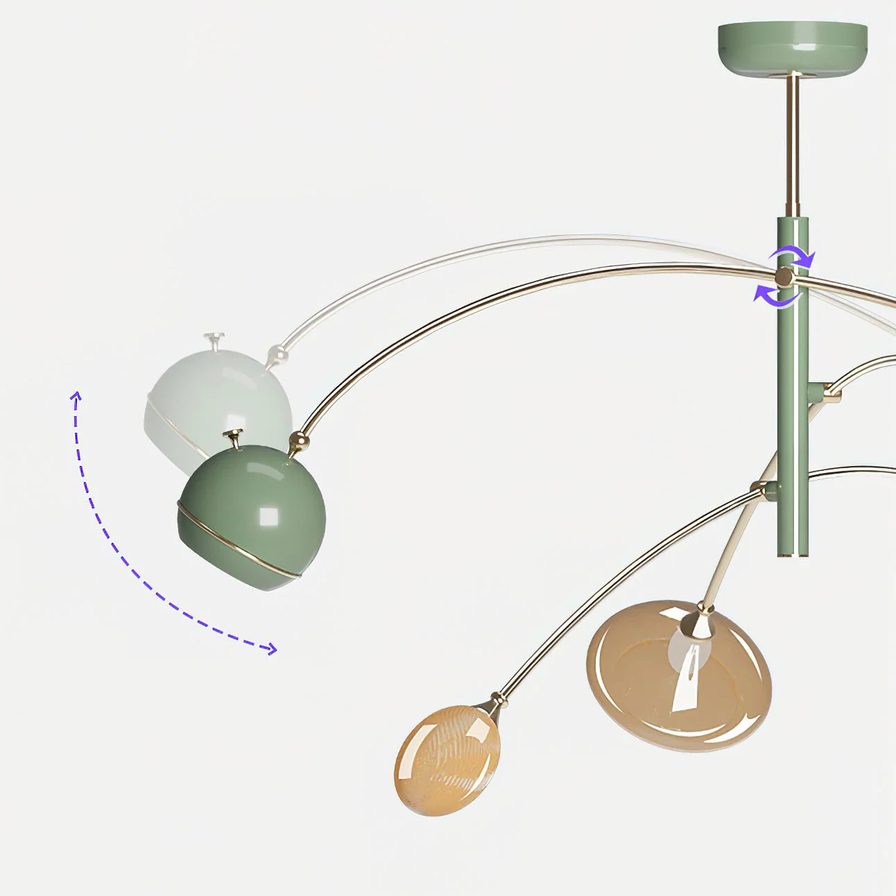 Lustra Chandelier Green Sci-Fi Elegant - Image 14