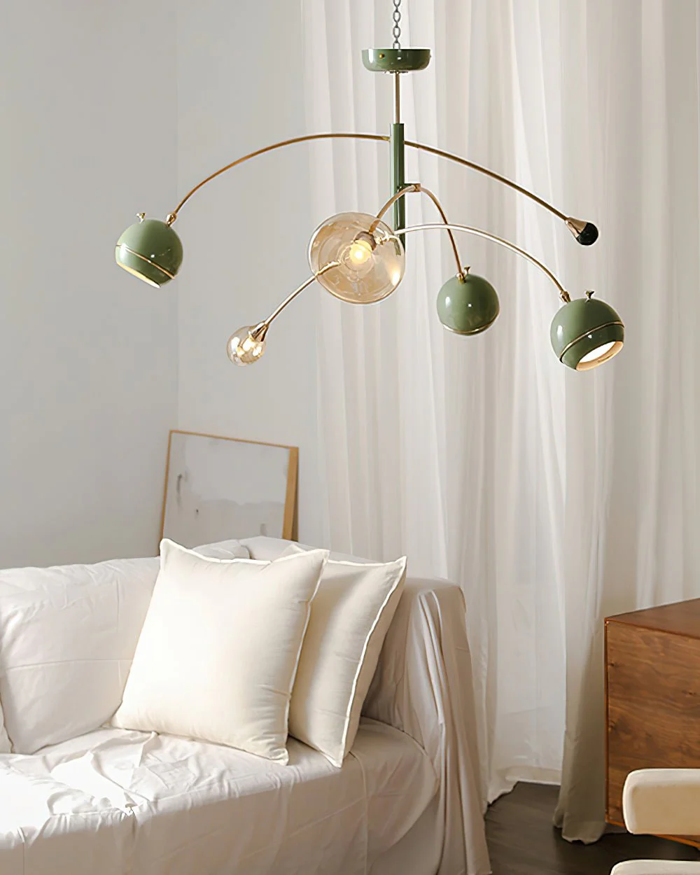 Lustra Chandelier Green Sci-Fi Elegant - Image 2