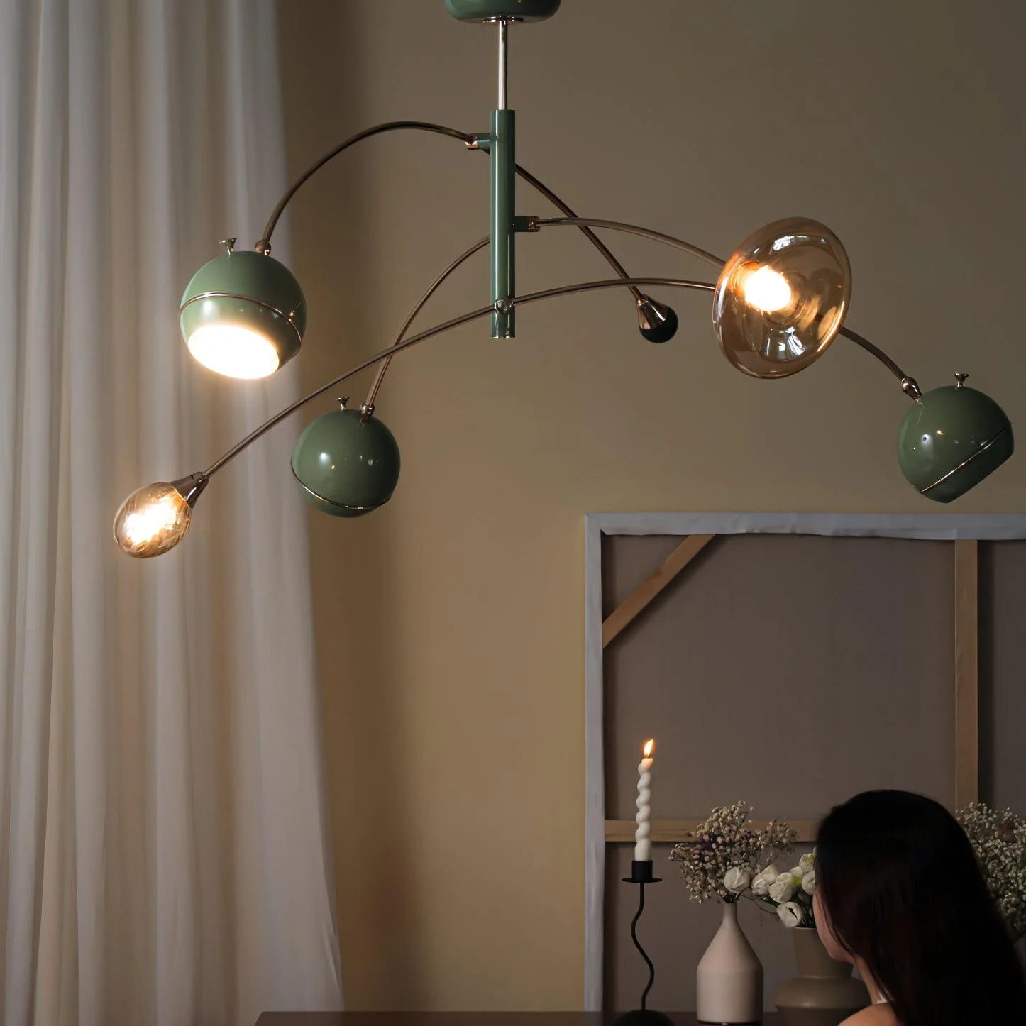 Lustra Chandelier Green Sci-Fi Elegant - Image 29