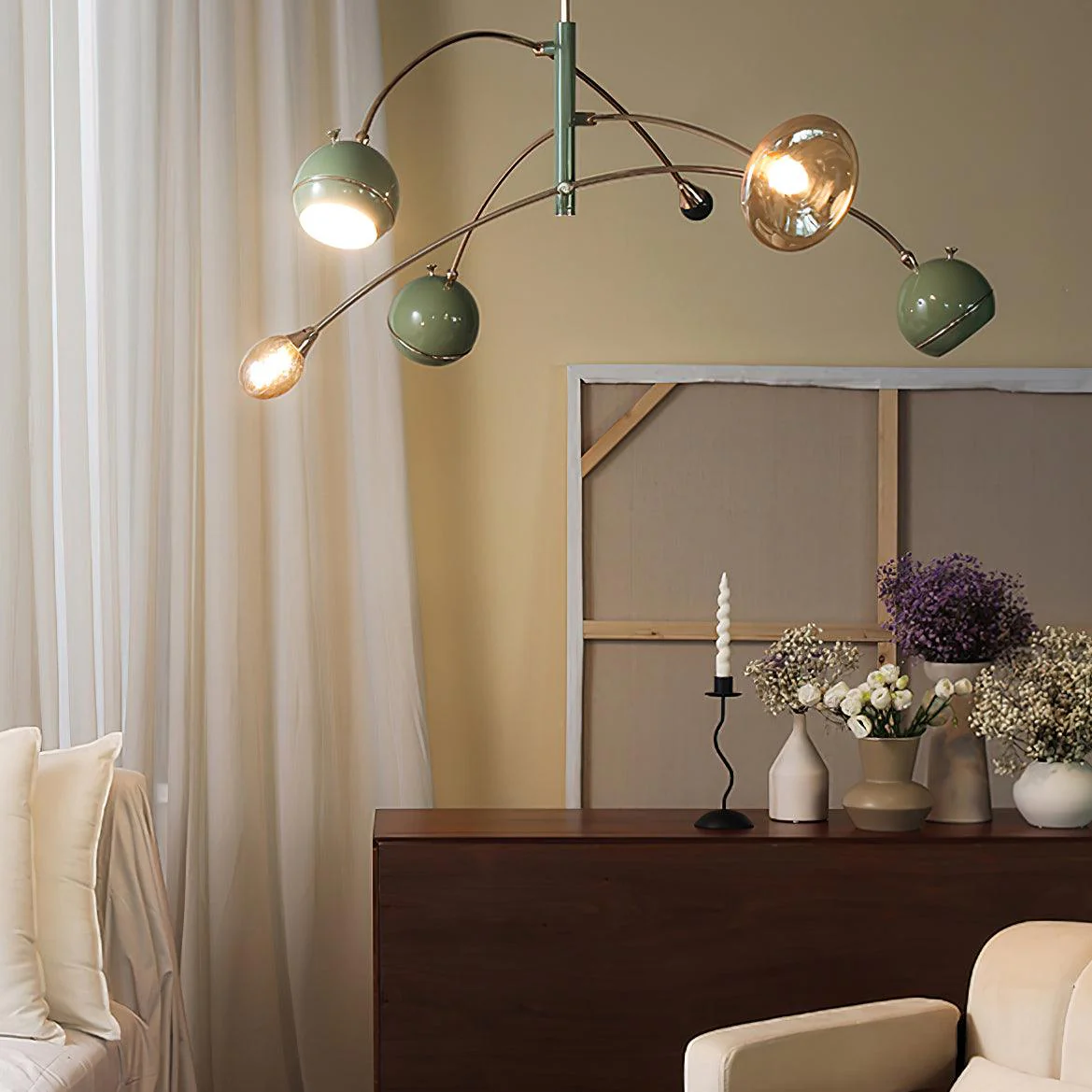 Lustra Chandelier Green Sci-Fi Elegant - Image 4