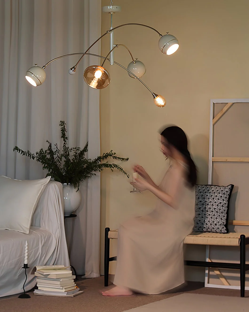 Lustra Chandelier Green Sci-Fi Elegant - Image 6