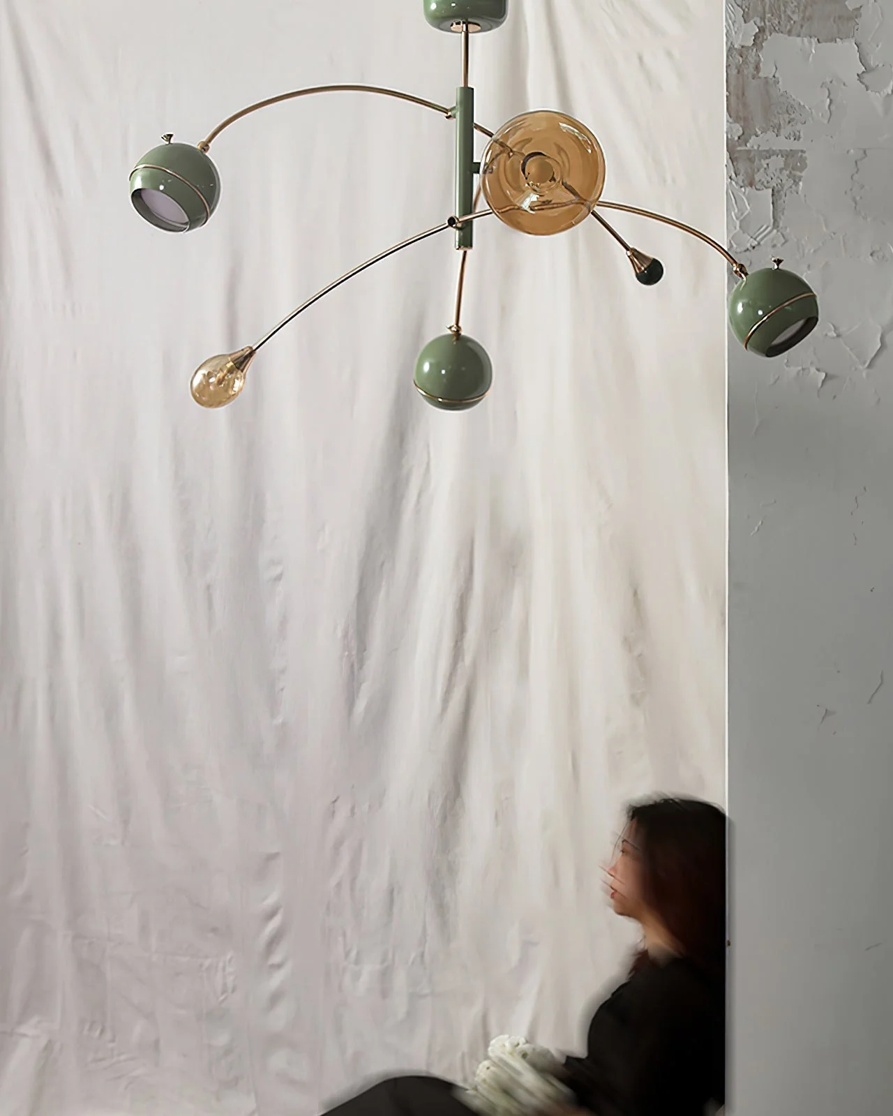 Lustra Chandelier Green Sci-Fi Elegant - Image 7