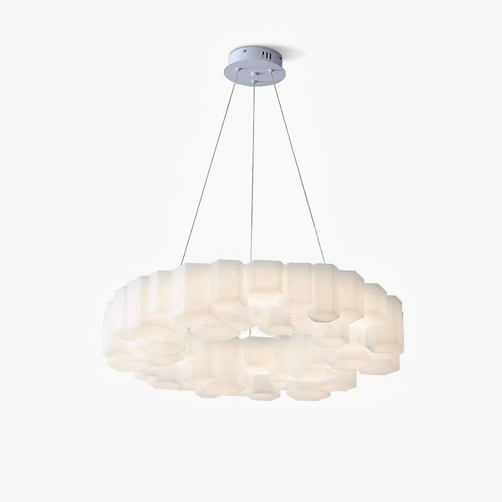 Lustra Chandelier Honeycomb Glossy White Polycarbonate