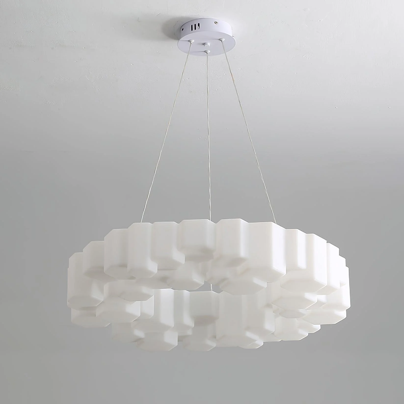 Lustra Chandelier Honeycomb Glossy White Polycarbonate - Image 13